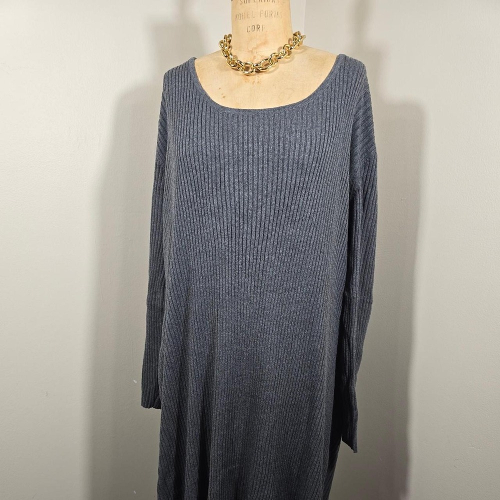Jessica London soft ribbed gray maxi dress size 30/32 4X